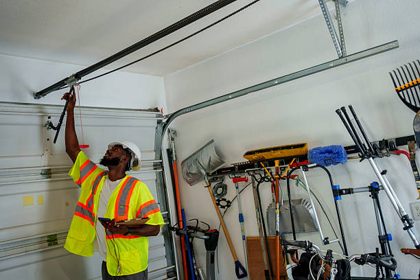 Professional Garage Door Panel Replacement technician working in Beardstown, IL